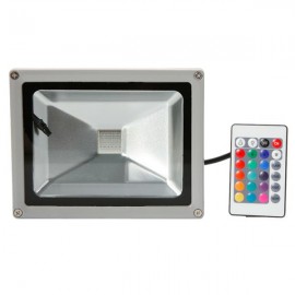 20W IP65 Waterproof RGB Aluminium Alloy LED Flood Light with Remote Control & Memory (AC 90-260V) Gr