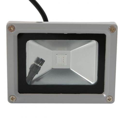 10W RGB Aluminium Alloy LED Flood Light with IP65 Waterproof & Remote Control Gray (AC 90-260V)