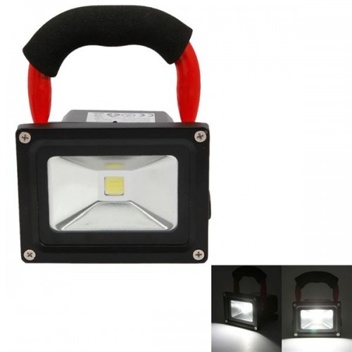 8H 10W 6500K White Beam Rechargeable LED Lamp with 2pcs Chargers Red