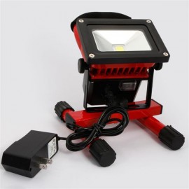8H 10W 6500K White Beam Rechargeable LED Lamp with 2pcs Chargers Red