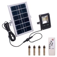 10W 4500LM 20-LED White Light IP65 Waterproof LED Solar Flood Light with Remote Control Black