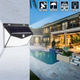 208 LED Solar Power Light PIR Motion Sensor Security Outdoor Garden Wall Lamp US