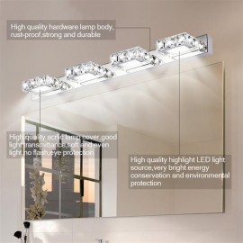 6W ZC001207 Double Lamp Crystal Surface Bathroom Bedroom Lamp Warm White Light Silver