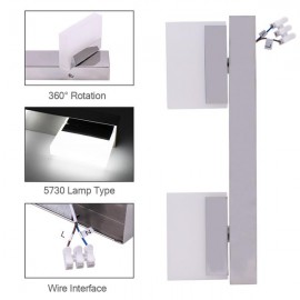 6W ZC001202 Double Lamp Acrylic Wall Lamp Bathroom Lamp White Light Silver