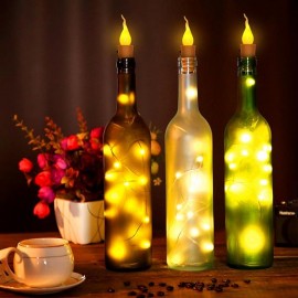 10x Warm Wine Bottle Candle Shape String Light 20 ..