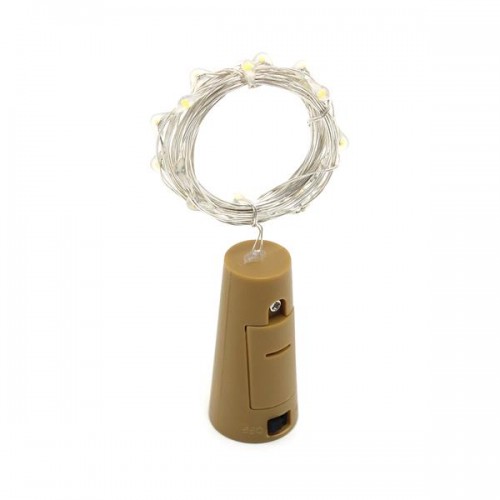 2m 20 LED Mini Bottle Stopper Lamp String Bar Decoration String Light Warm White Light Earth Yellow
